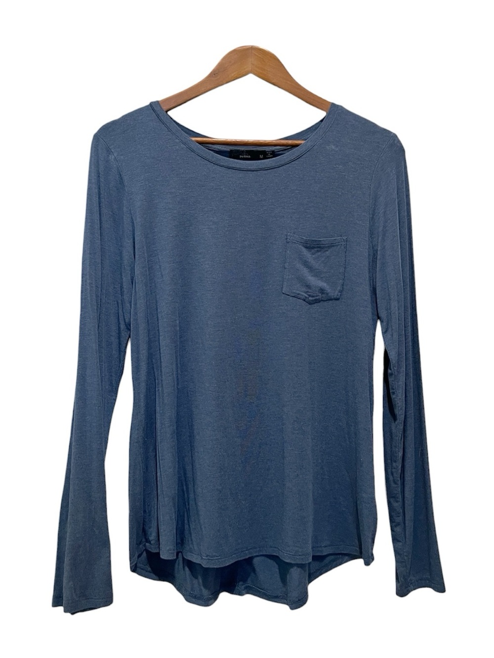 prAna Women’s Foundation Long Sleeve Crew Neck Top Blue Medium Tencel W21170144